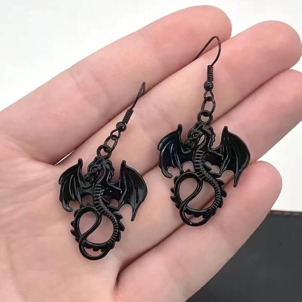 Dragon Gothic dangle Earrings Hypoallergenic Lightweight new